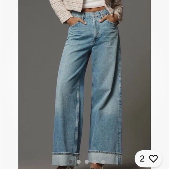 Agolde Denim - NEW Agolde Dame High Rise Wide Leg Jean Showdown Size 25